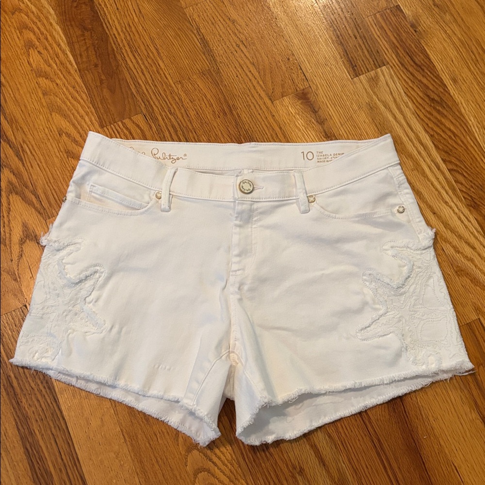 Lilly Pulitzer WOMENS 4" IZABELA DENIM SHORT IN RESORT WHITE - Picture 2 of 6